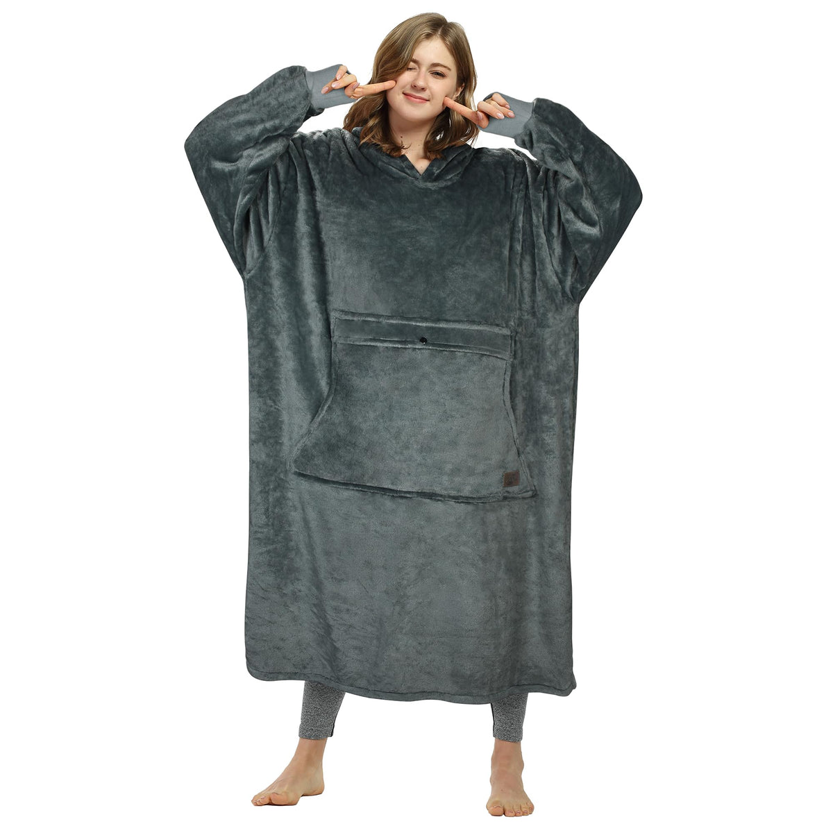 Catalonia Full Body Oversized Blanket Hoodie Sweatshirt, Extra Long Wearable Fleece Pullover, Gift For Adult Men Women Wife Girl