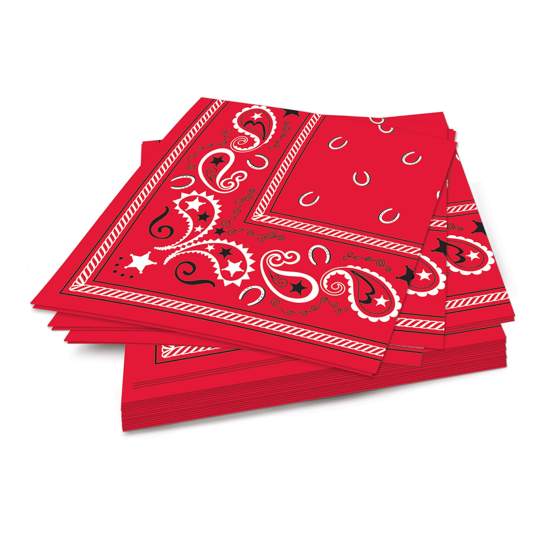 Beistle Red Bandana Luncheon Napkins 16 Count