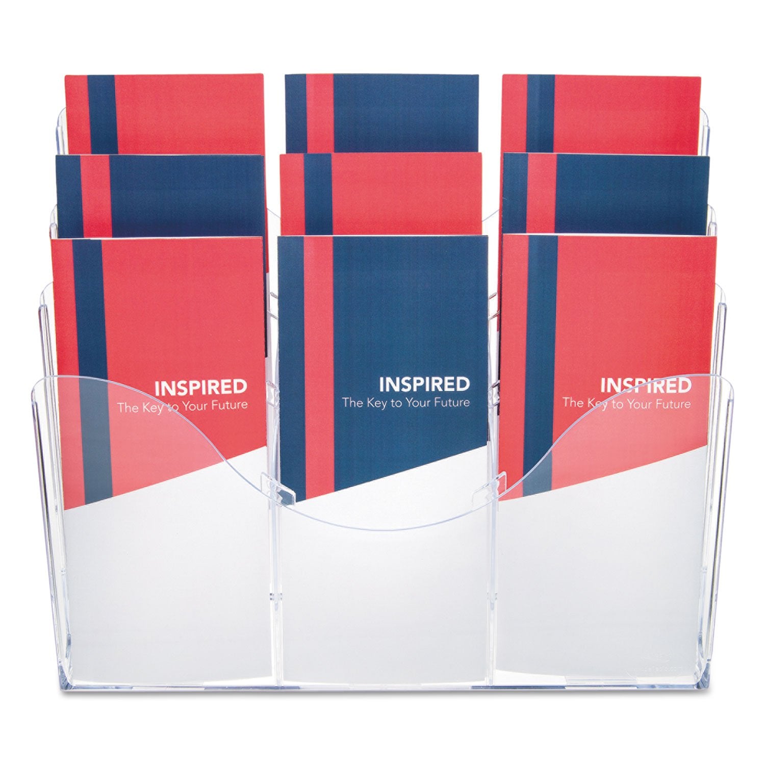 Three-Tier Document Organizer With Dividers, 14w x 3 1/2d x 11 1/2h, Clear