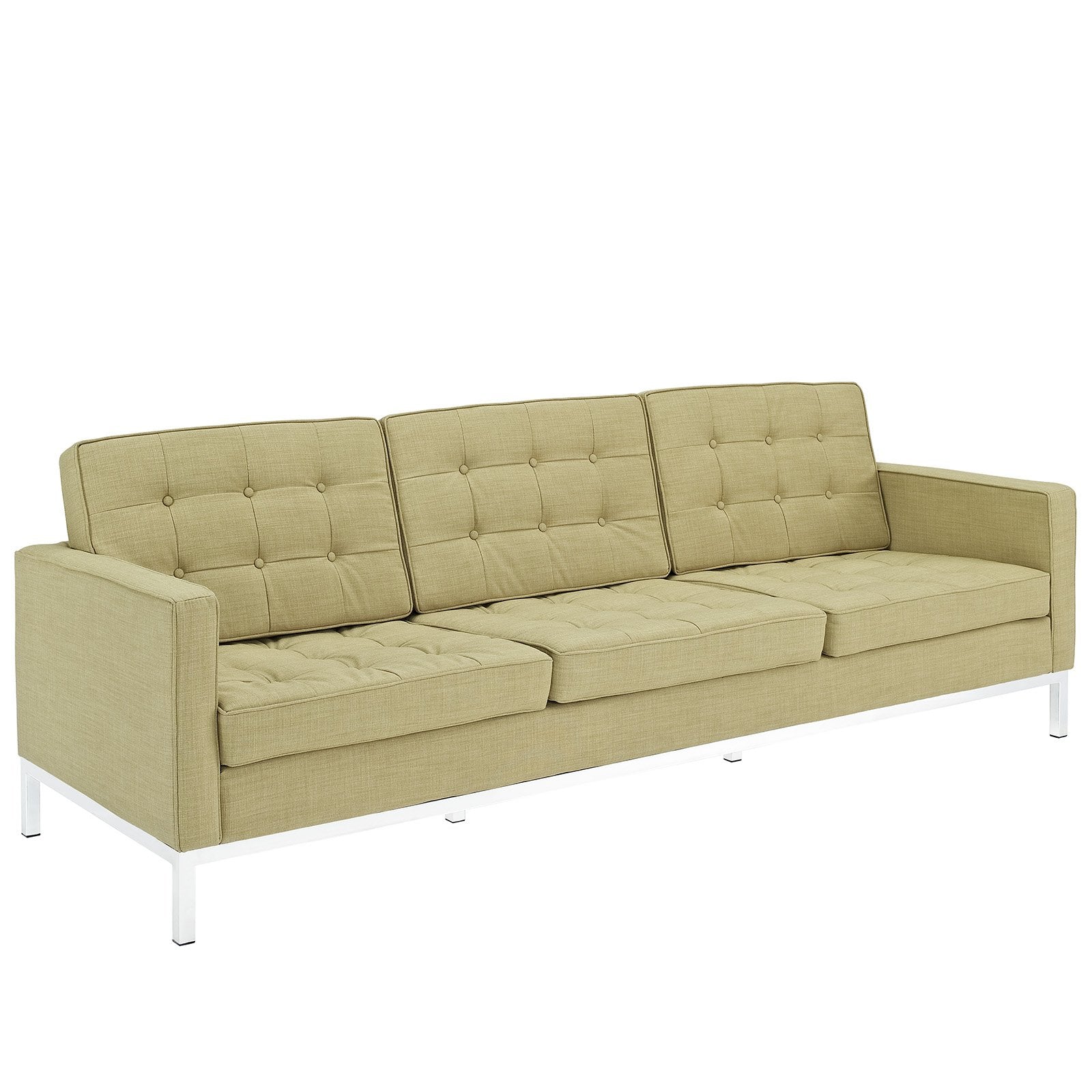 Modway Florence Style Sofa, Polyester, Green