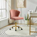 Hulala Home Home Office Desk Chair With Gold Wheels, Small Cute Vanity Chair With Back For Bedroom, Adjustable Rolling Task Work