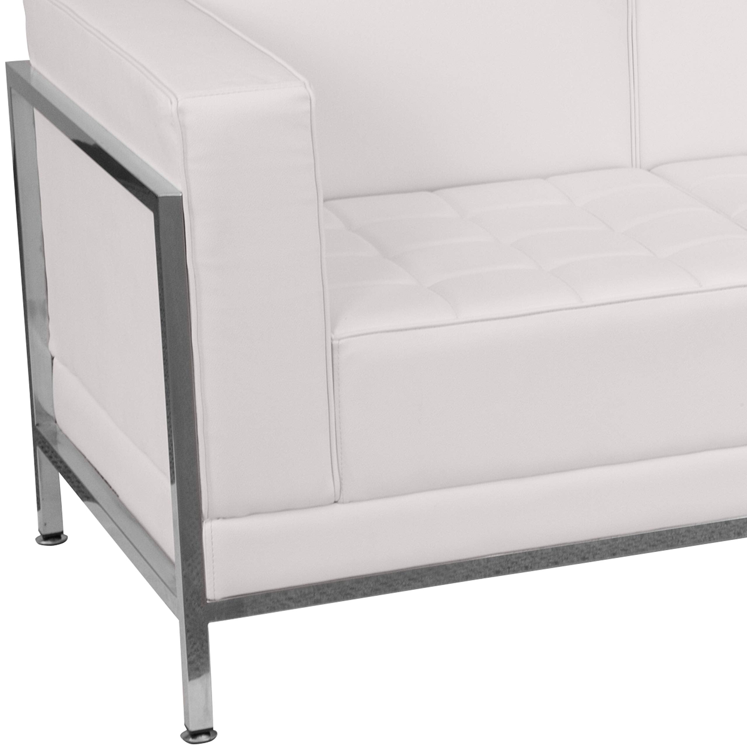 Flash Furniture Hercules Imagination Series White Leathersoft Sofa, Chair & Ottoman Set