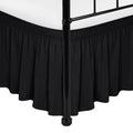 Biscaynebay Wrap Around Bed Skirts With Split Corners For Full Beds 15' Drop, Ivory Adjustable Elastic Dust Ruffles Easy Fit Wr