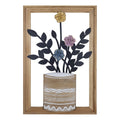 HomeRoots Multi MDF Framed Metal Flower Vase Wall Decor