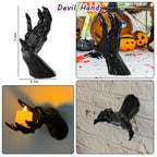 Dazonge Halloween Decorations Indoor/Outdoor, Pack Of 3 Wall Mounted Creepy Reaching Hands With Lighted Candles, Life-Sized Horr