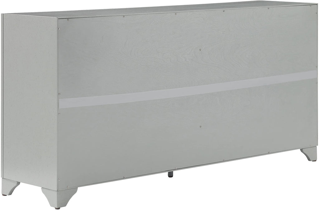 Crosley Furniture Tara Modern Farmhouse Sideboard Buffet Cabinet with Storage Shelves and Drawers, Distressed Gray