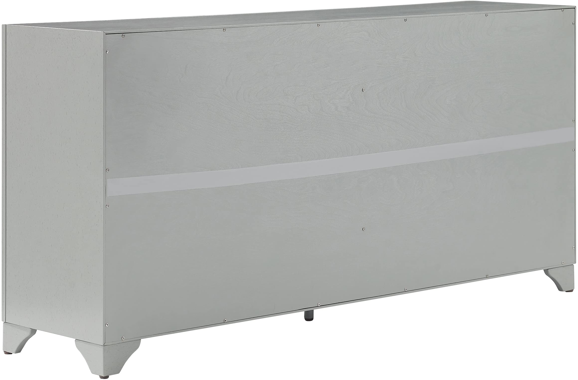 Crosley Furniture Tara Modern Farmhouse Sideboard Buffet Cabinet with Storage Shelves and Drawers, Distressed Gray