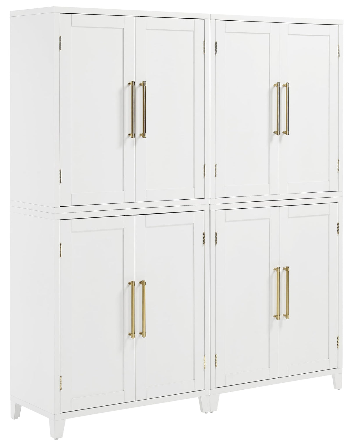 Crosley Furniture Roarke 2-Piece Kitchen Pantry Storage Cabinet Set, Living Room, Bathroom, Entryway, White