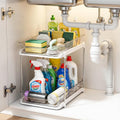 Kitwe 2 Tier Under Sink Organiser Clear Bathroom Cabinets Vanity Countertop Storage Container Medicine Cabinet PullOut Organiza
