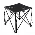 ARROWHEAD OUTDOOR 26    (66cm) Portable Camping Folding Table, 2 Cup Holders, Square, Carrying Case, Steel Frame, High-Grade 600