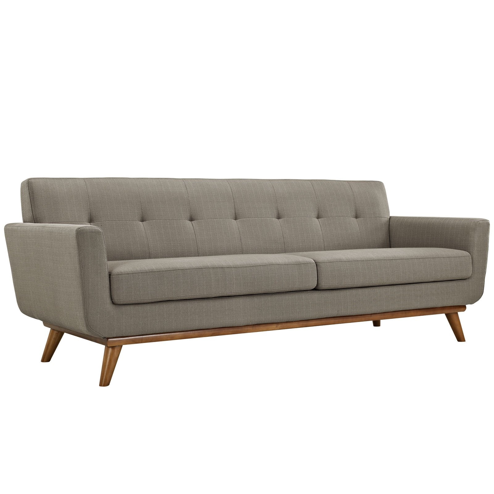 Modway Engage Mid-Century Modern Upholstered Fabric Sofa in Granite
