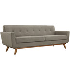 Modway Engage Mid-Century Modern Upholstered Fabric Sofa in Granite