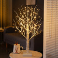AOLTNRC Lighted Trees for Indoor Decor with Timer, Small Christmas Tree with 144 LED Lights, 2FT White Light up Birch Tree Table