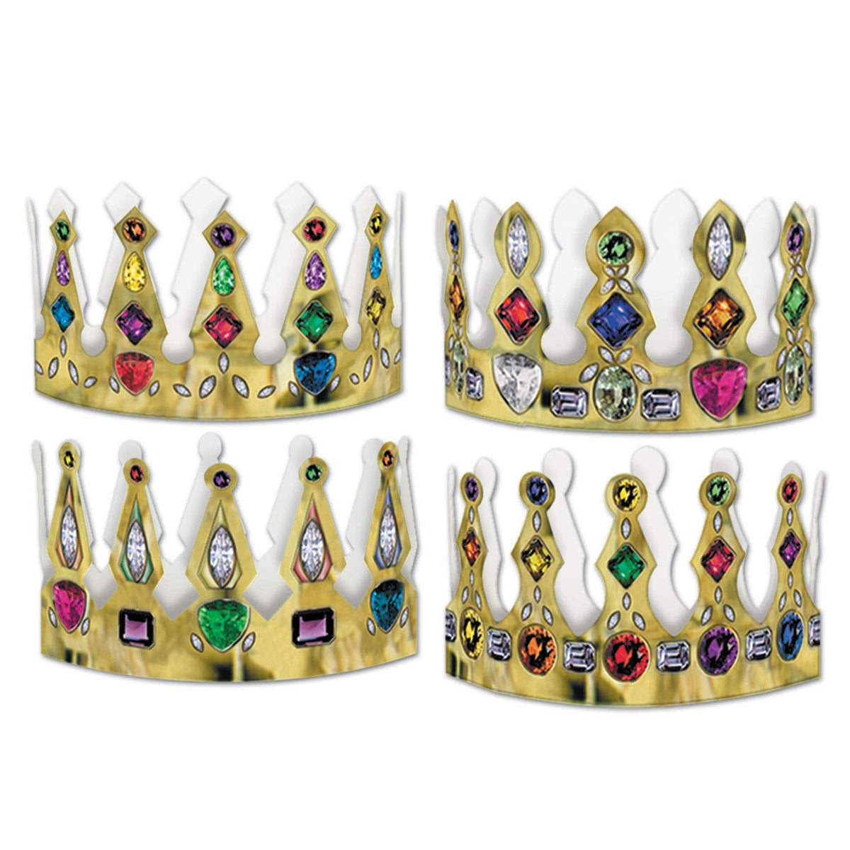 Beistle Pkgd Printed Jeweled Crowns