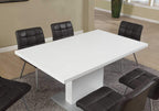 Monarch Specialties High Glossy White Dining Table, 35 x 60-Inch