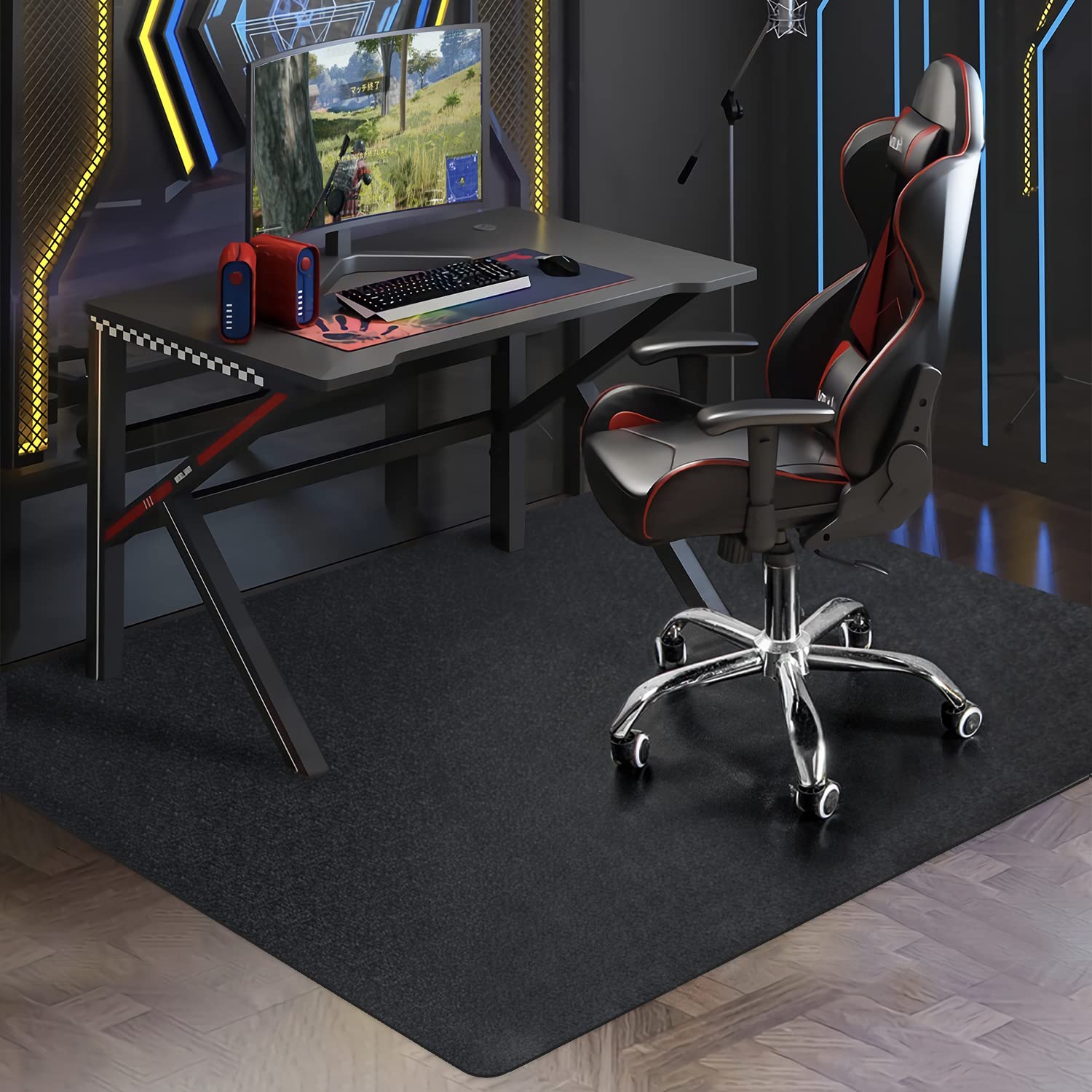 Sallous Chair Mat For Hard Floor, 71'X71' Large Chair Mat For Hardwood Floor, Vinyl Floor Protector Mat For Gaming Chairs, Rol