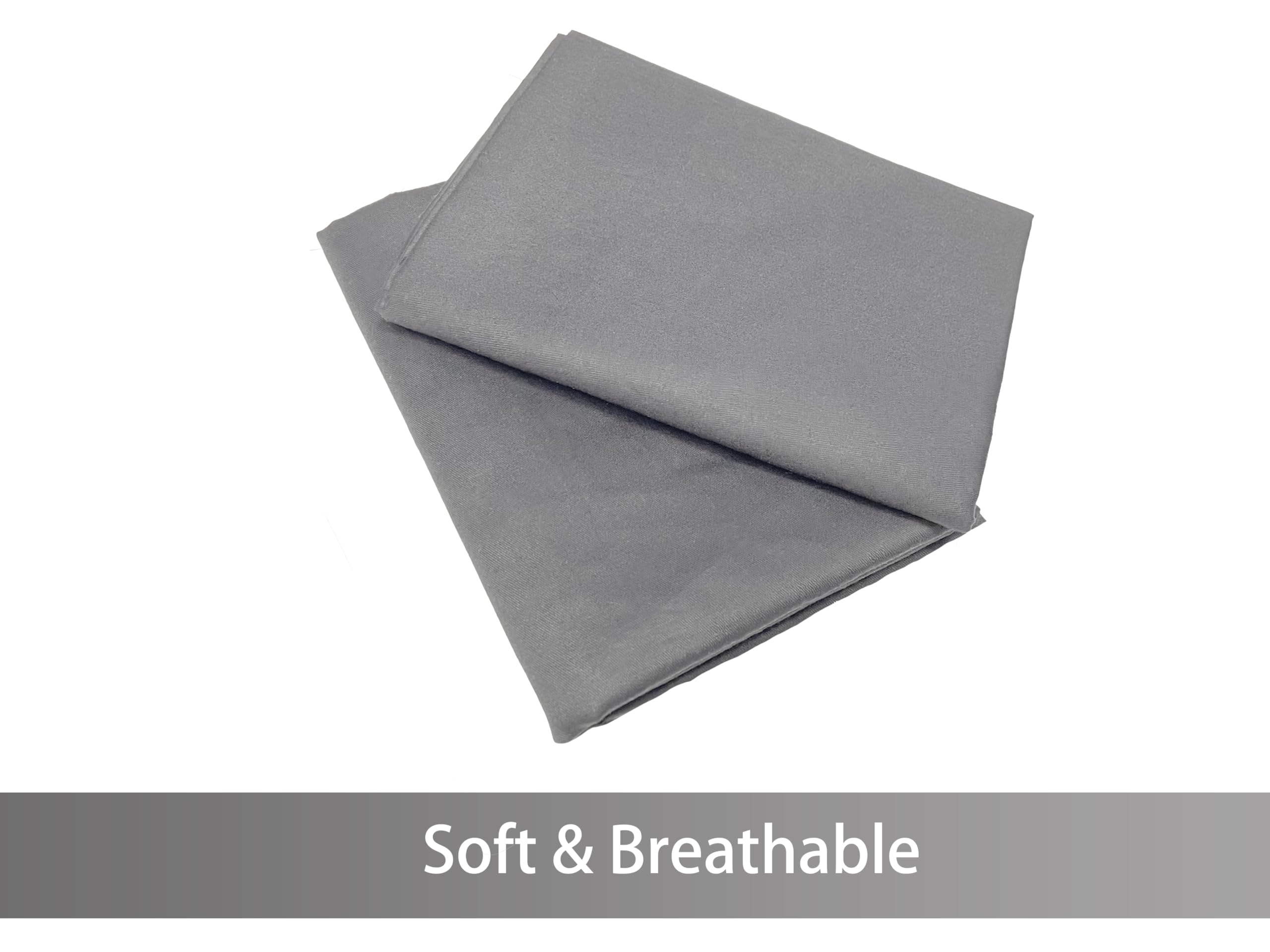 Imaylex Soft 100% Egyption Cotton Zipper Pillow Case, Cozy And Lightweight Pillowcase, Set Of 2, Grey, Standard, 20'' X 26''