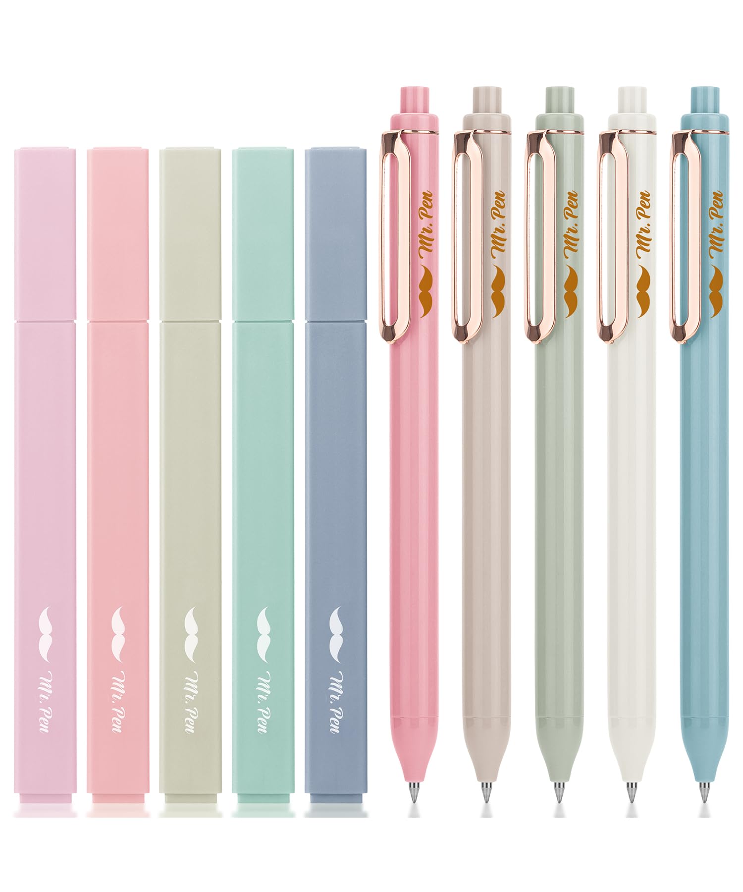 Mr. Pen- Aesthetic Highlighters And Gel Pens, 10 Pack Assorted Colors Bible Highlighters No Bleed Highlighters For Bibles, Moran