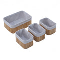 Pwryon Deosur 4Pack Bamboo Storage Baskets with Removable Washable Liners  Natural Woven Organizers for Closet, Bathroom, Bedr