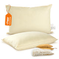 Cheer Collection Set Of 2 Organic Kapok Bed Pillows, Natural Kapok Fiber Filled Sleeping Pillows With Breathable Cotton Shell, S