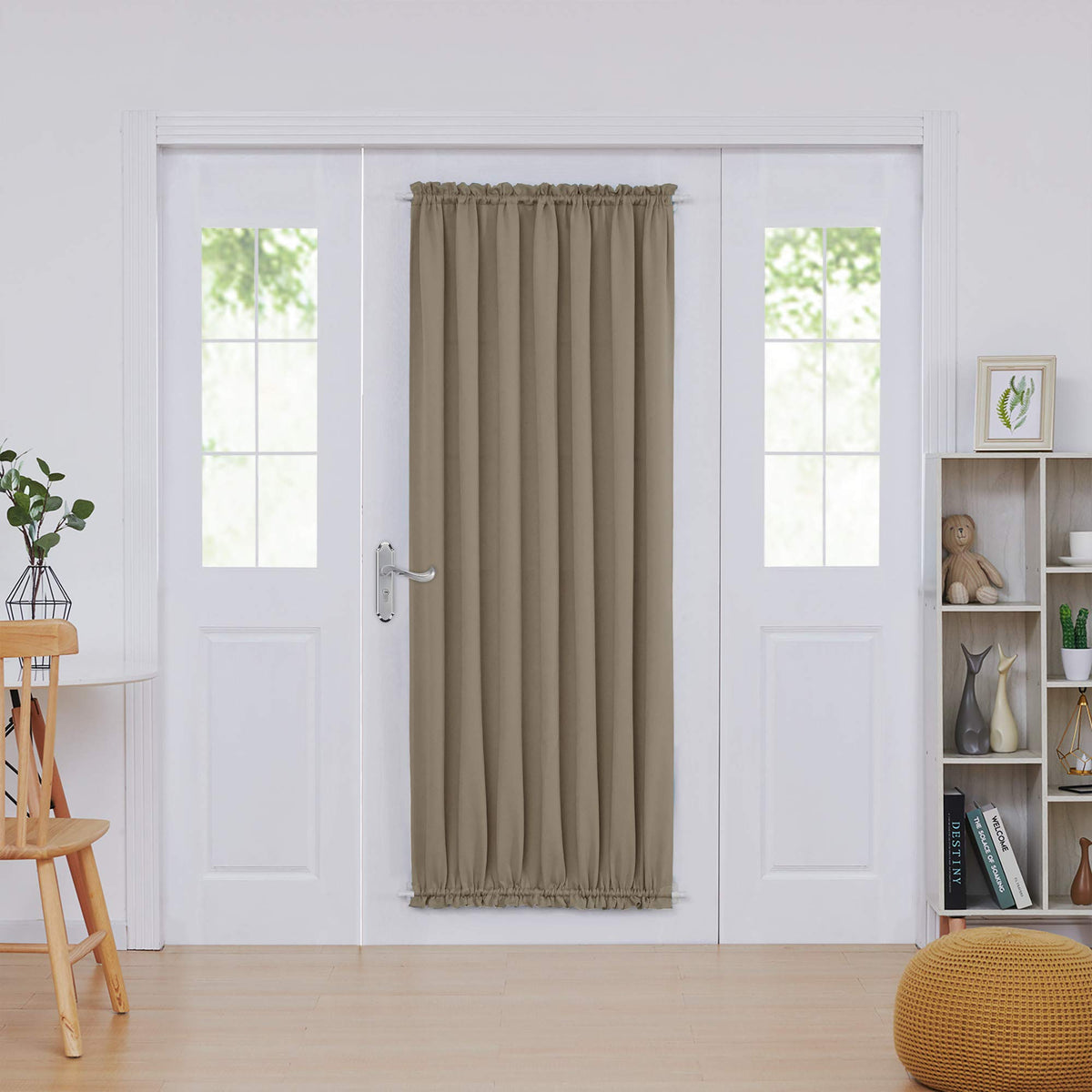 Deconovo Door Panel Curtain, Room Darkening & Thermal Insulated Blackout Window Curtain,Kitchen Door Curtain With Tieback 54X72