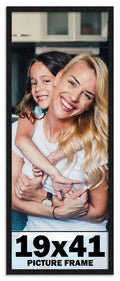19x41 Frame Black Picture Frame - Complete Modern Photo Frame Includes UV Acrylic Shatter Guard Front, Acid Free Foam Backing Bo
