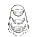 Sulfar Stainless Steel 3 Tier Swing Step Shelf Rack Fruits & Vegetable Onion Trolley Container Basket Countertop Organizer Organ