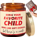 Birthday Gifts for Mom & Dad - Favorite Child Lavender Vanilla Candle - Funny Gift for Parent from Kids, Daughter, Son - Cute Pr