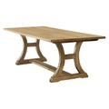 Benjara Wooden Dining Table with Curved Leged Pedestal Base, Brown