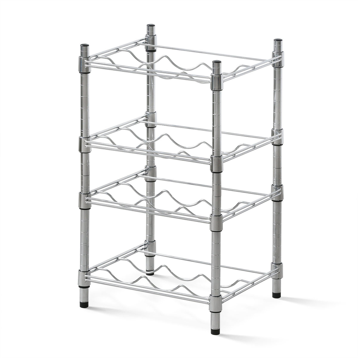 Furinno Wayar 4-Tier Wine Rack, Chrome