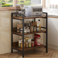 Home Cube 3Tier Metal Storage Shelf With Wooden Shelves, Kitchen Organizer Rack, Microwave Stand, Bookshelf, Standing Shelf Uni