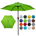 Blissun 7.5 Ft Patio Umbrella, Yard Umbrella Push Button Tilt Crank, Lime