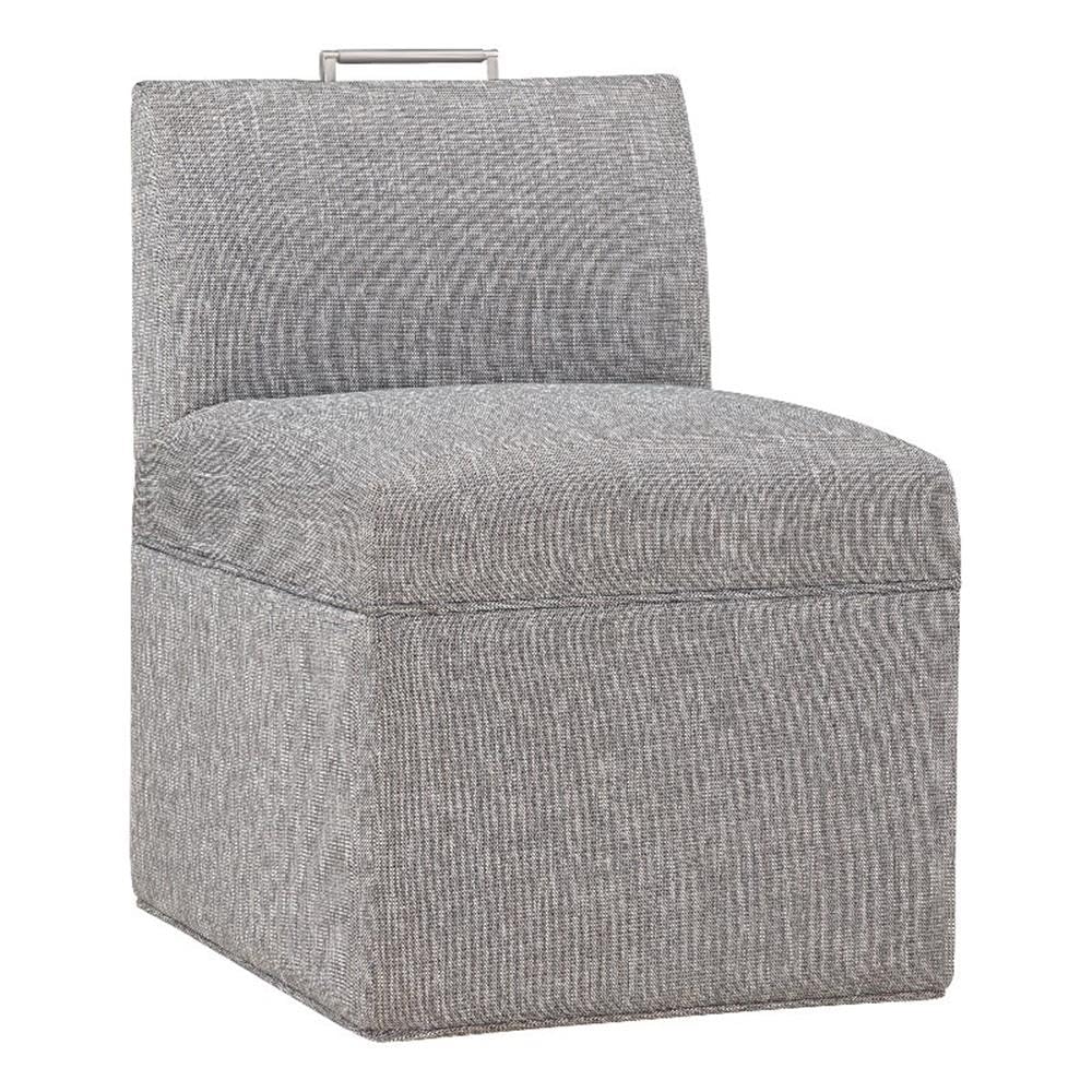 Comfort Pointe Delray Modern Fabric Upholstered Caster Chair In Ashen Gray