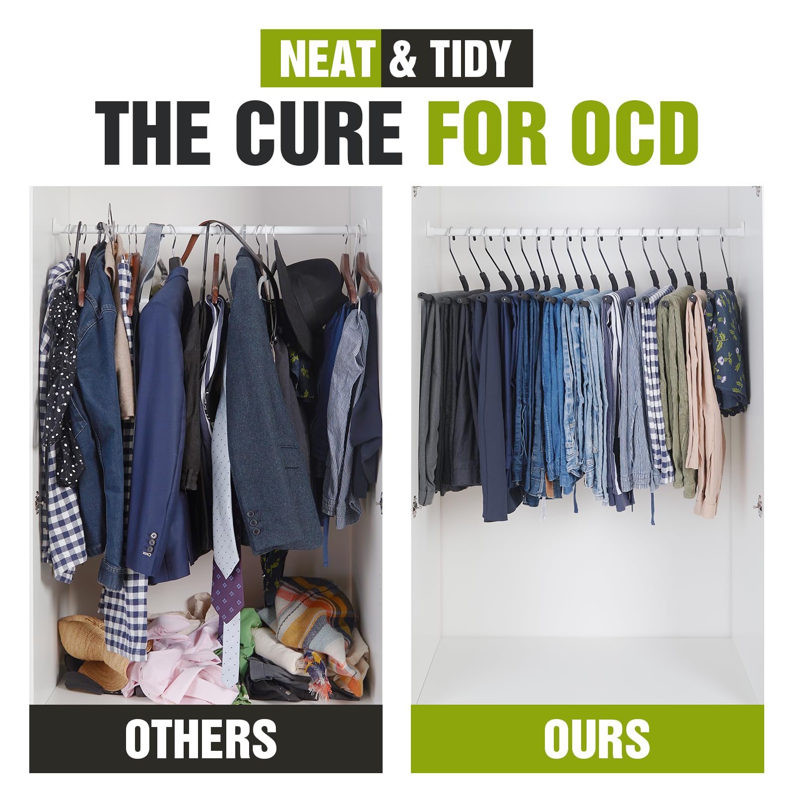 Spring Fever Space Saving Open Ended Heavy Duty Chrome Plating Non Slip Friction Foam Coated Slack Pants Trousers Hangers Black