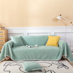 Handontime Couch Covers For Sectional Sofa L Shape Light Green Cute Sofa Covers Chenille Pet Couch Cover With Lace Sectional Couch Cover For Dogs, Dog Couch Cover Protector Machine Washable, 71' X150'