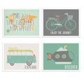 Adventure Nursery Decor Set of Four 11x14 Prints, Explore Nursery Art Bedrooms, Playrooms, or Classrooms, Kids World Map, Advent