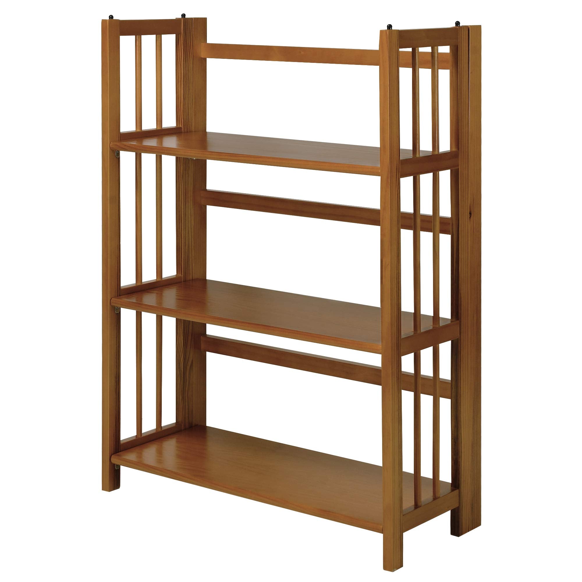 Casual Home 3-Shelf 27.5' Wide Folding Stackable Bookcase, Chestnut (New)