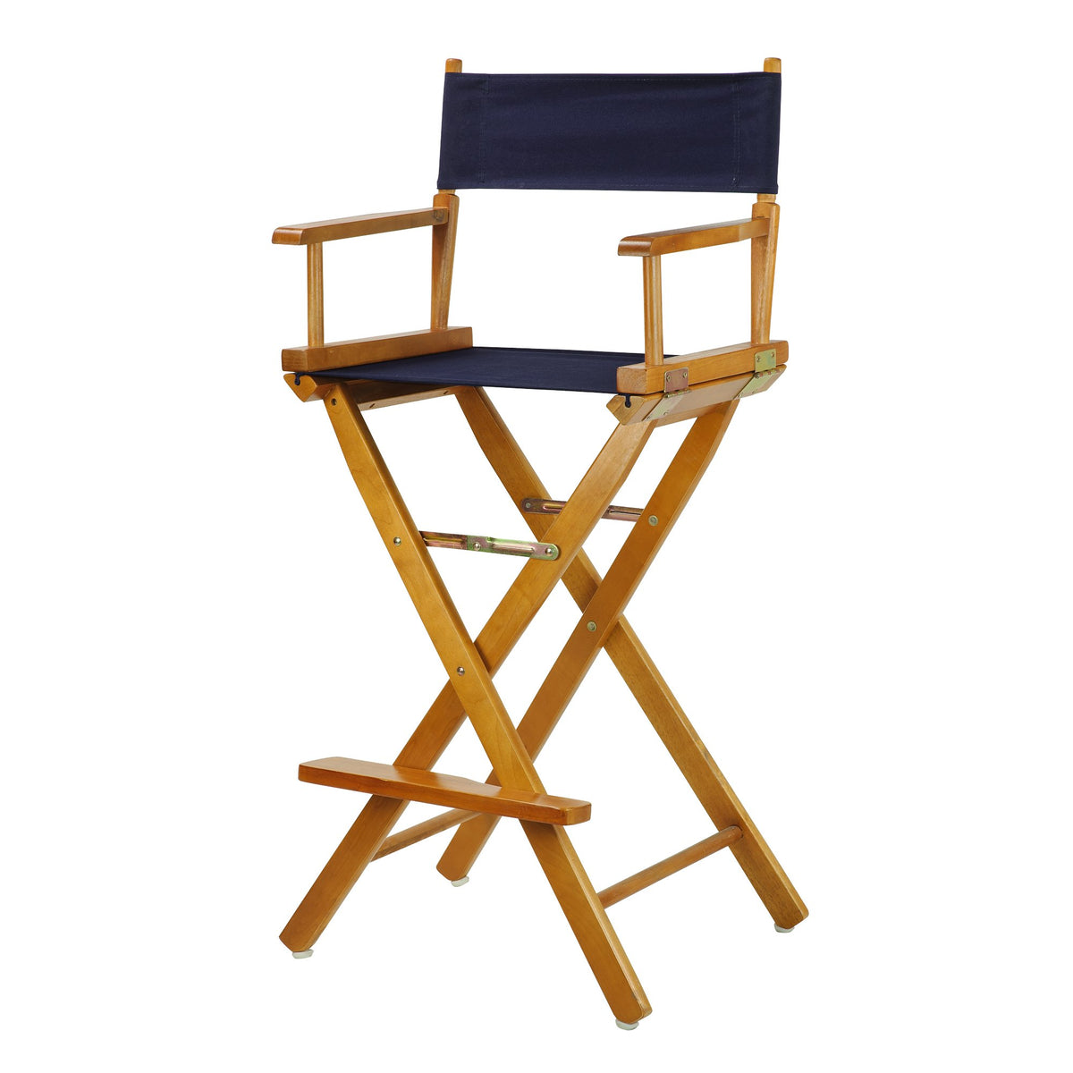 Casual Home 30&quot; Director'S Chair Honey Oak Frame-With Navy Canvas, Bar Height