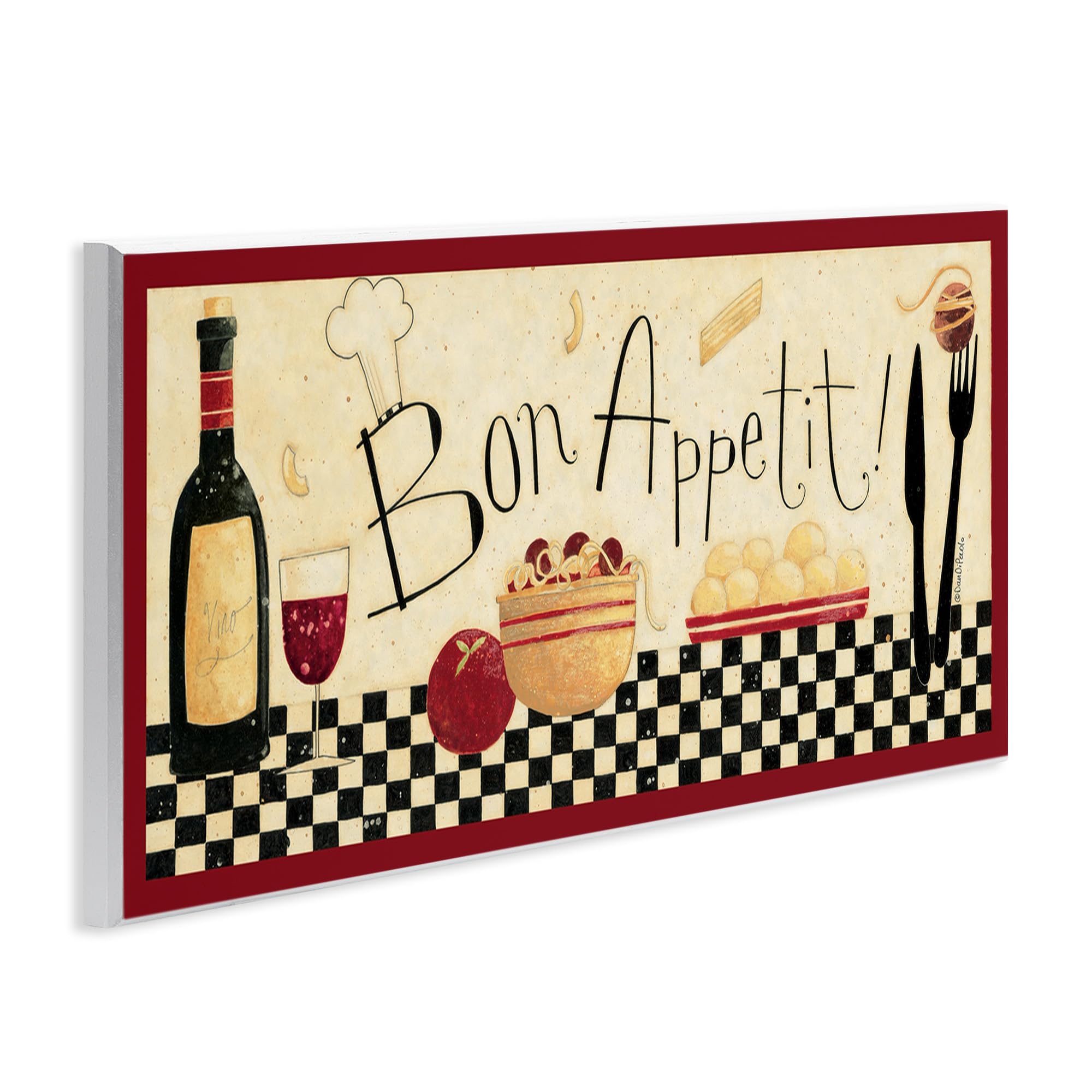 Stupell Home D  Cor Bon Appetit Kitchen Wall Plaque, 7 X 0.5 X 17, Proudly Made In Usa
