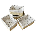 QINGTUHOME 4Pack Cute Woven Small Paper Rope Baskets for Organizing