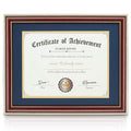 ELSKER&HOME 8.5x11 Document Frame - High Gloss Reddish Brown Wood Color Frame - Made for Certificates Sized 8.5x11 Inch with Mat