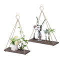 MITIME Hanging Shelves for Wall & Window Plant Shelf Indoor - Floating Wall Shelves for Bedroom Bathroom Living Room - Macrame W
