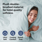 Duvet Cover Queen Size Set - Extra Soft Queen Size Duvet Cover - 90' X 90' Queen Duvet Cover W/ 2 Pillow Shams - Easy Care & Fade Free - Hotel Luxury Duvet Cover W/ Zipper Closures & Ties (Ice Blue)