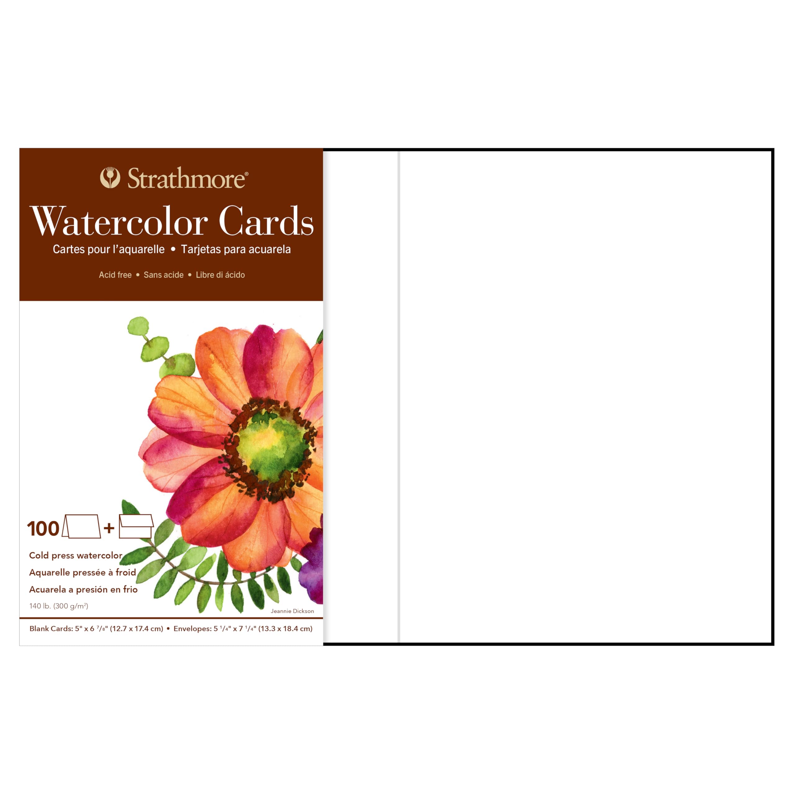 Strathmore Watercolor Cards, 5X6.875 Inches, 100 Pack, Envelopes Included - Blank Greeting Cards For Weddings, Events, Birthdays