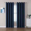 Cucraf Navy Blue Blackout Curtains 90 Inch Length 2 Panels Set, Room Darkening Curtains & Drapes For Living Room Bedroom, Therma