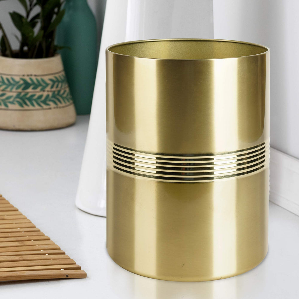 Nu Steel Nusteel Steel Jewel Decorative Stainless Steel Small Trash Can Wastebasket, Garbage Container Bin For Bathrooms, Powder