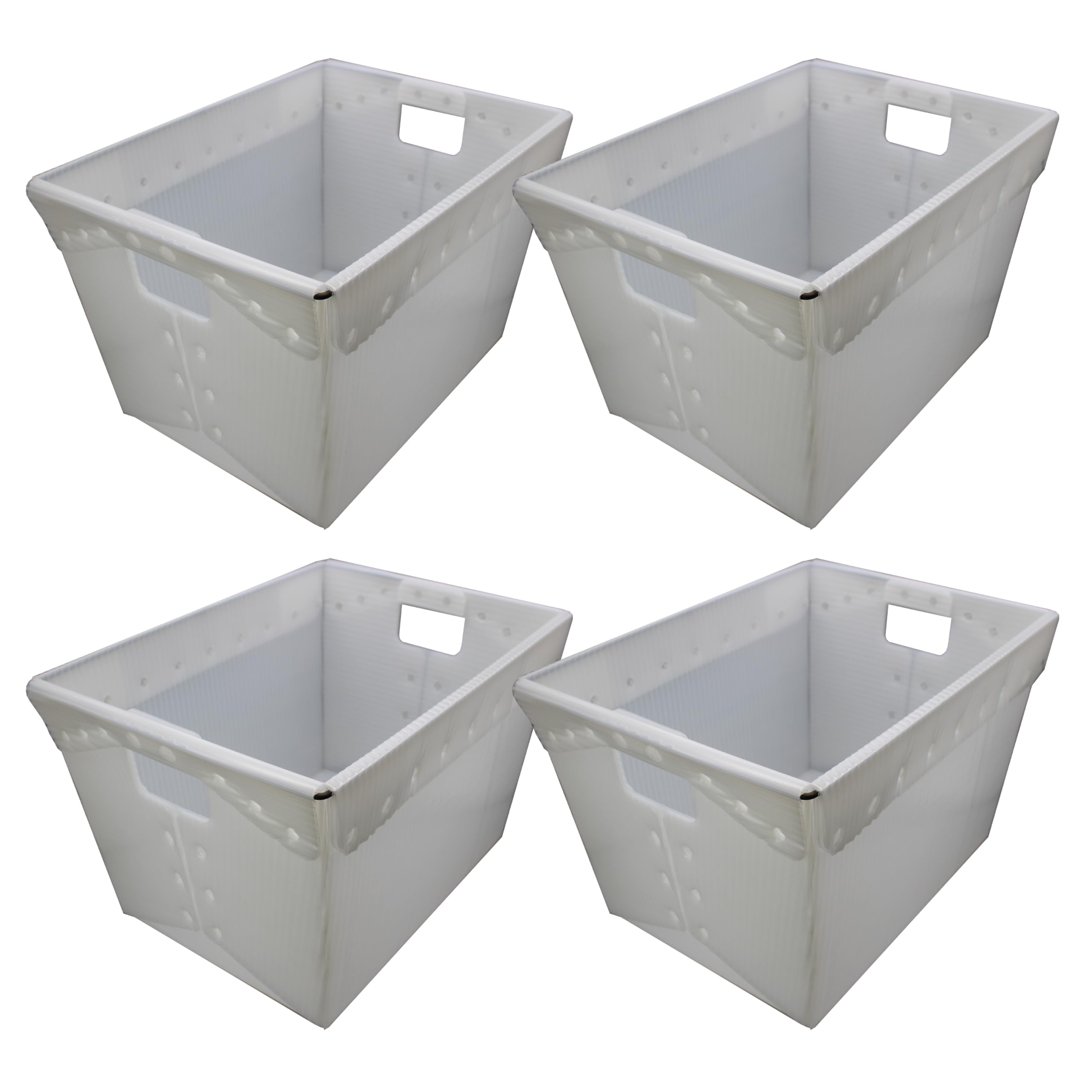 Translucent Corrugated Plastic Storage Postal Tote - 4 Pack