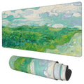 Desk Mat, Field Landscape Oil Painting Extended Gaming Mouse Pad Large, 35.4'X15.7' Big Mouse Pad With Non-Slip Base And Stitc