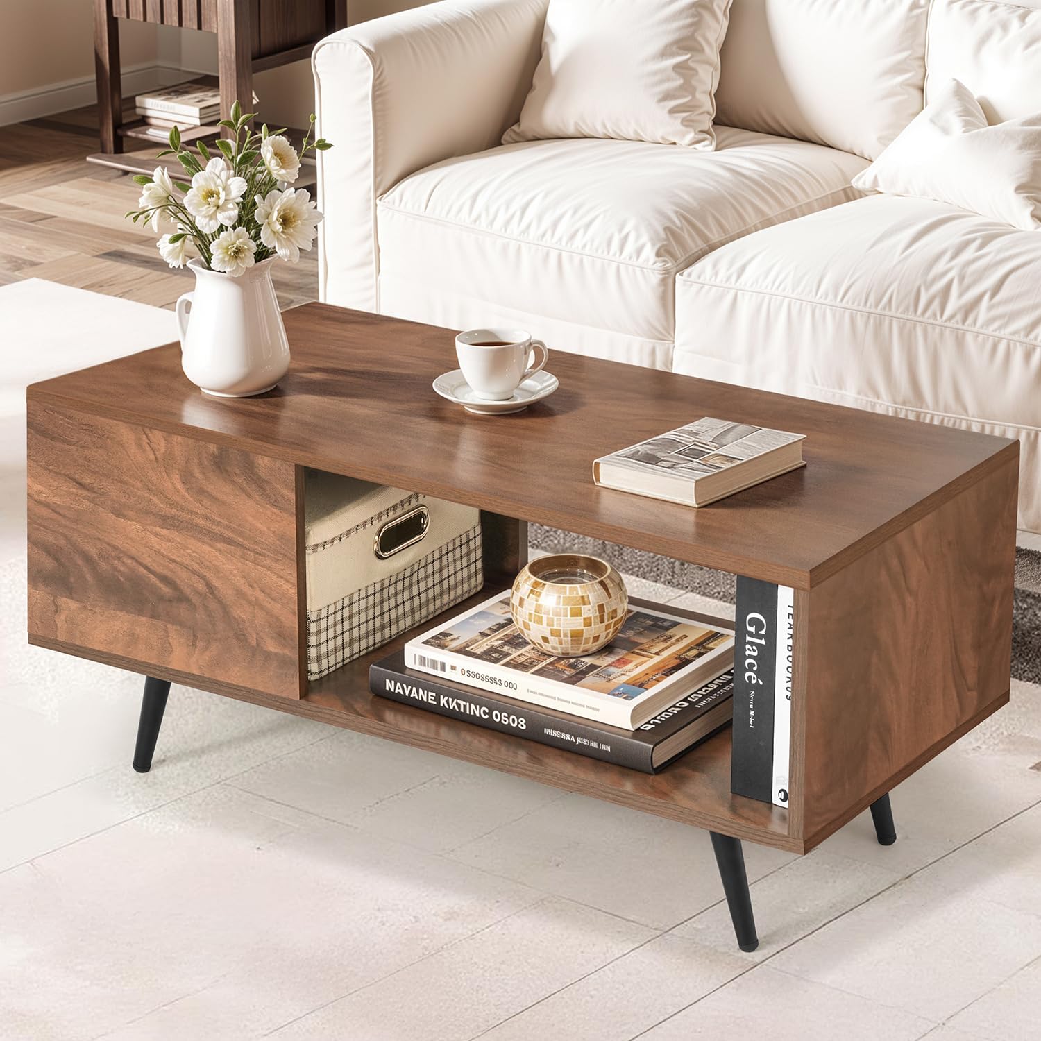 About Space Center Table  Space Saving Coffee Table For Living Room With Storage Compartment Engineered Wood Diy Teapoy With Me
