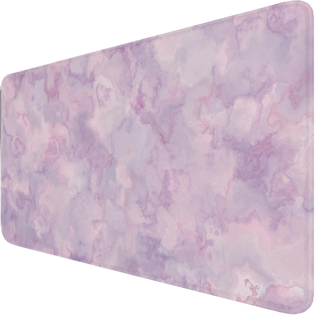 Large Extended Gaming Mouse Pad With Stitched Edges, (31.5X15.7In) Durable Non-Slip Natural Rubber Base, Waterproof Computer Key